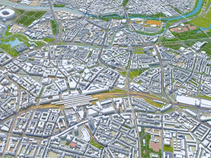 Hanover city Germany 40km 3D Model