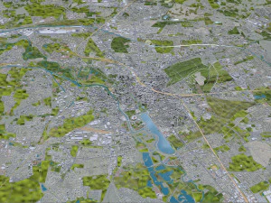 Hanover city Germany 40km 3D Model