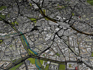 Hanover city Germany 40km 3D Model
