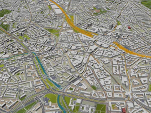 Hanover city Germany 40km 3D Model