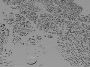 Hanover city Germany 40km 3D Model