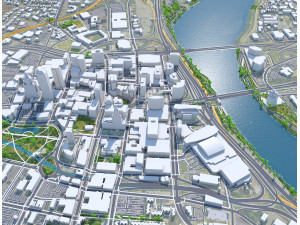Hartford Connecticut city USA 30km 3D मॉडल