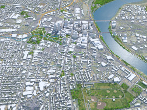 Hartford Connecticut city USA 30km 3D मॉडल