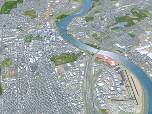 Hartford Connecticut city USA 30km 3D मॉडल