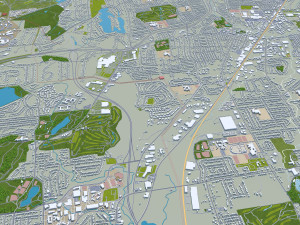 Hartford Connecticut city USA 30km 3D मॉडल