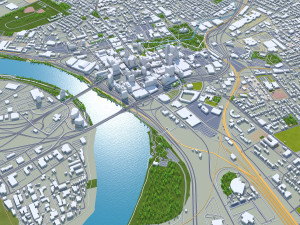 Hartford Connecticut city USA 30km 3D मॉडल