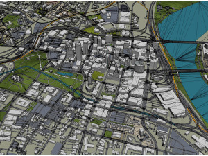 Hartford Connecticut city USA 30km 3D मॉडल