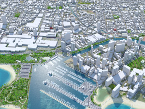 Honolulu Hawaii city USA 50km Modelo 3D