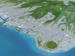 Honolulu Hawaii city USA 50km Modelo 3D