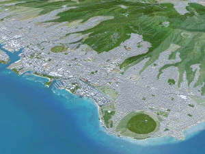 होनोलूलू हवाई शहर यूएसए 50 किमी 3D मॉडल