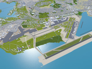 Honolulu Hawaii city USA 50km Modelo 3D