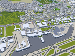 Honolulu Hawaii city USA 50km Modelo 3D