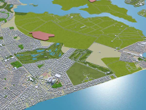 होनोलूलू हवाई शहर यूएसए 50 किमी 3D मॉडल