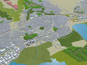 होनोलूलू हवाई शहर यूएसए 50 किमी 3D मॉडल