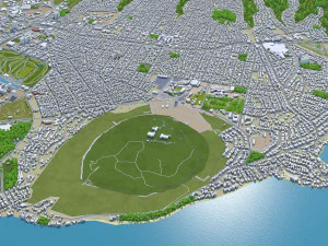 होनोलूलू हवाई शहर यूएसए 50 किमी 3D मॉडल