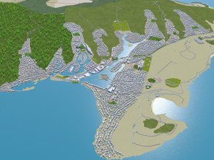 Honolulu Hawaii city USA 50km Modelo 3D