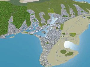 होनोलूलू हवाई शहर यूएसए 50 किमी 3D मॉडल