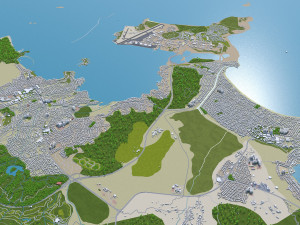 Honolulu Hawaii city USA 50km Modelo 3D