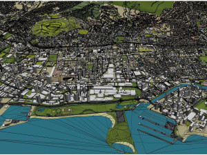 Honolulu Hawaii city USA 50km Modelo 3D