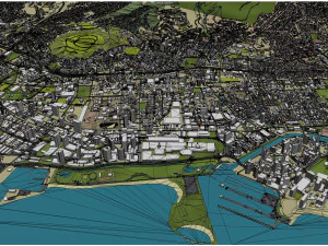 होनोलूलू हवाई शहर यूएसए 50 किमी 3D मॉडल