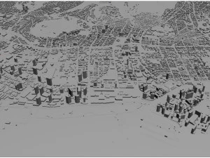 होनोलूलू हवाई शहर यूएसए 50 किमी 3D मॉडल