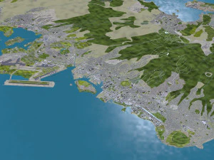 होनोलूलू हवाई शहर यूएसए 50 किमी 3D मॉडल