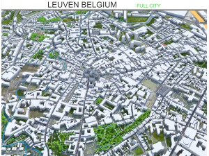 ल्यूवेन शहर बेल्जियम 30 किमी 3D मॉडल