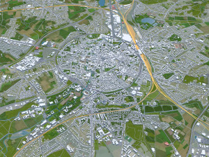 Leuven city Belgium 30km 3D Model