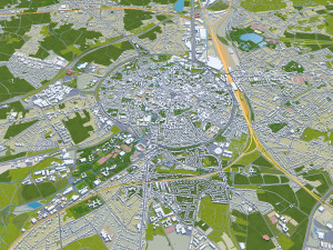 Leuven city Belgium 30km 3D Model