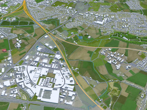 Leuven city Belgium 30km 3D Model