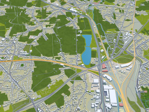 Leuven city Belgium 30km 3D Model