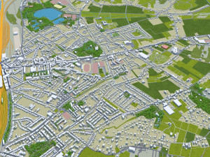 Leuven city Belgium 30km 3D Model