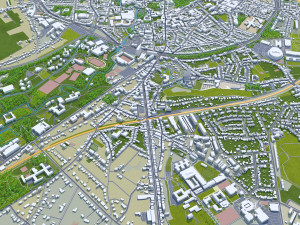 Leuven city Belgium 30km 3D Model