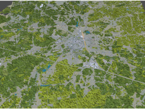 Leuven city Belgium 30km 3D Model