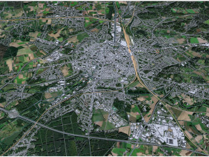 Leuven city Belgium 30km 3D Model