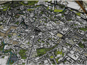Leuven city Belgium 30km 3D Model