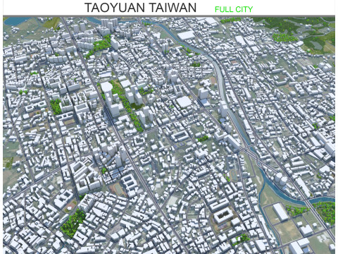 Taoyuan city Taiwan 56km 3D Model