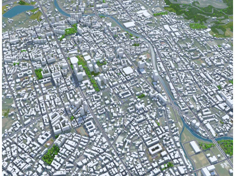 Taoyuan city Taiwan 56km 3D Model