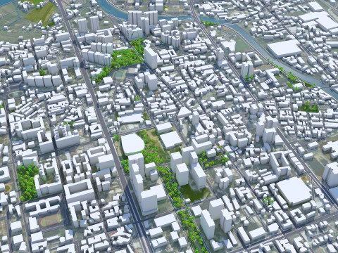 Taoyuan city Taiwan 56km 3D Model