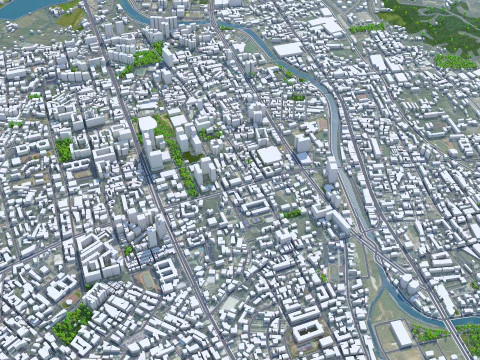 Taoyuan city Taiwan 56km 3D Model