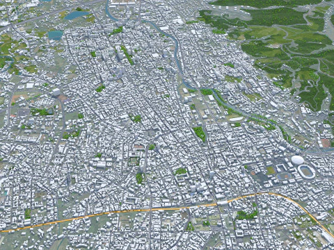 Taoyuan city Taiwan 56km 3D Model
