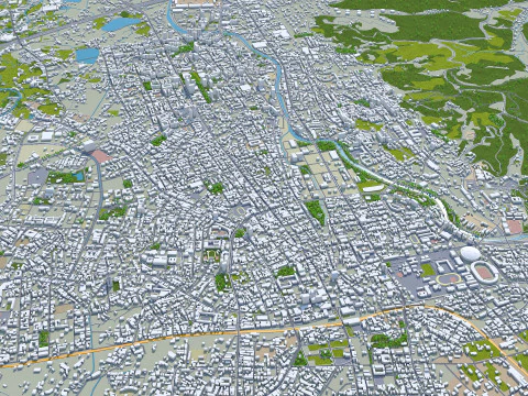 Taoyuan city Taiwan 56km 3D Model
