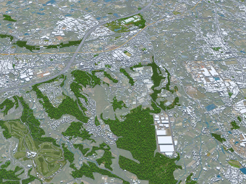 Taoyuan city Taiwan 56km 3D मॉडल