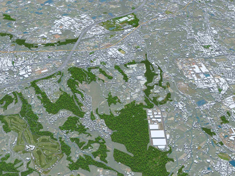 Taoyuan city Taiwan 56km 3D Model