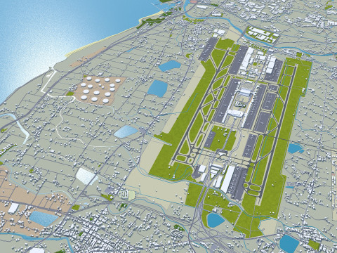 Taoyuan city Taiwan 56km 3D मॉडल
