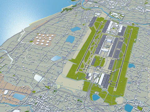 Taoyuan city Taiwan 56km 3D Model