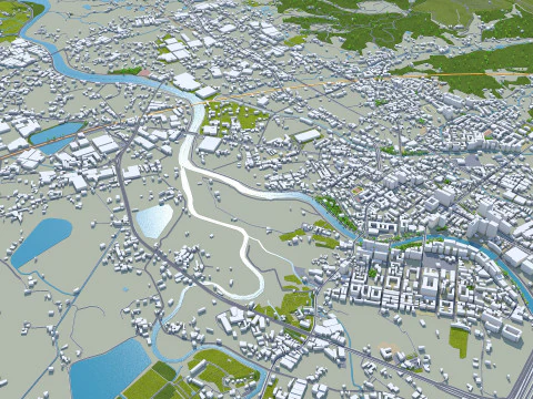 Taoyuan city Taiwan 56km 3D Model