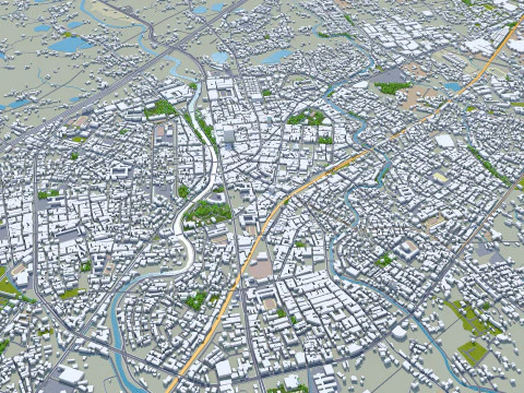 Taoyuan city Taiwan 56km 3D Model