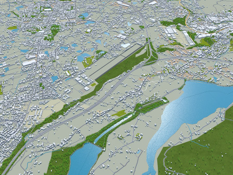 Taoyuan city Taiwan 56km 3D मॉडल