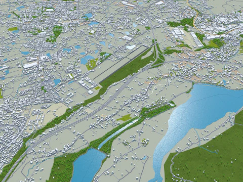 Taoyuan city Taiwan 56km 3D Model